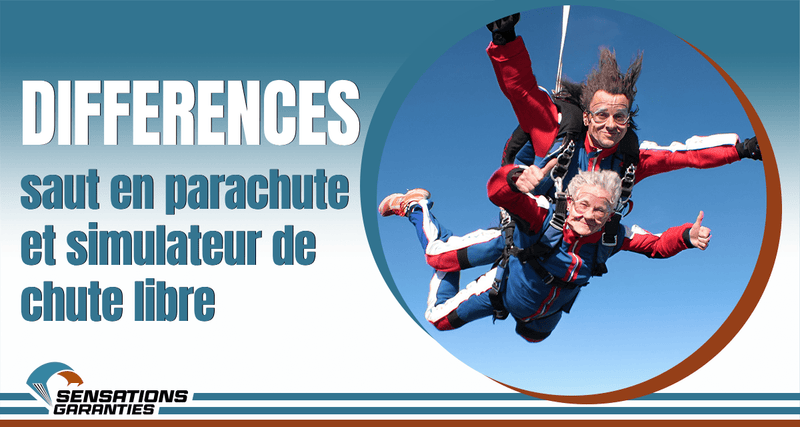 les differences entre un saut en parachute et un simulateur de chute libre